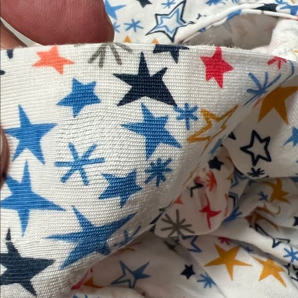 Magnetic Me Starry Print Dress - White, Blue, Orange tiers ruffles size 18-24 m - Picture 14 of 16